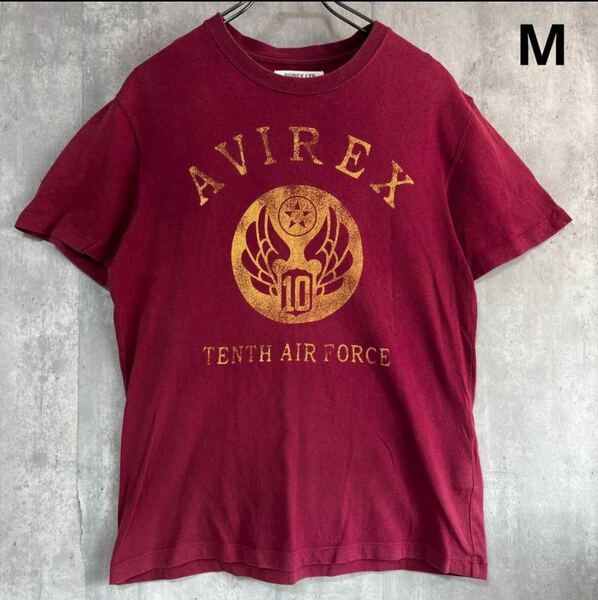 アヴィレックス　avirex Tシャツ　M ワインレッド