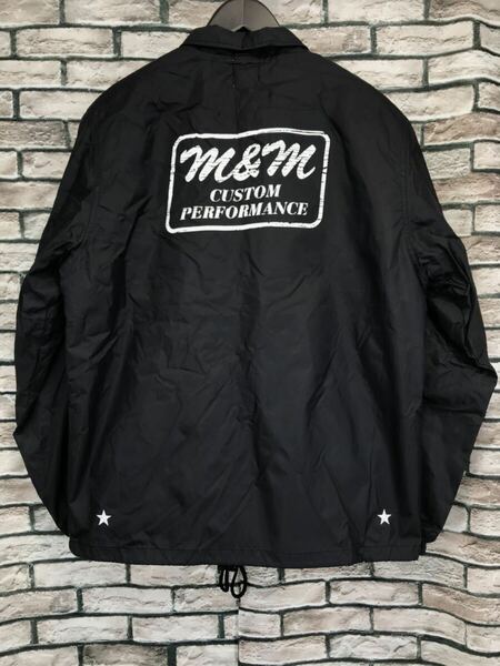 ★M&M CUSTOM PERFORMANCE エムアンドエム★BOA WINDBREAKER かすれロゴプリントボアウィンドブレーカーコーチジャケット