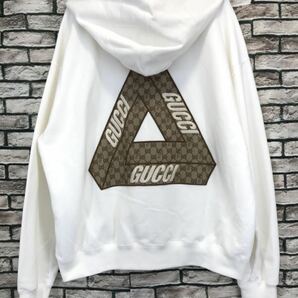 ★GUCCI×PALACE グッチ×パレス★22AW 720348 XJE1A Vault Exclusive TRI-FERG GG PATCHED HOODIE GGロゴフーディー スウェットパーカー の画像1