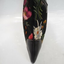 Th957631 グッチ ワンショルダーバッグ 花柄 フラワー 153029 ブラック レディース GUCCI 中古_画像5