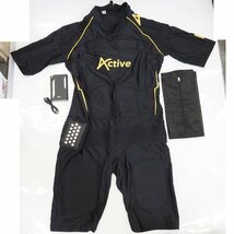 Th958182 ALPHA BODYTEC Active #XLサイズ ブラック×イエロー系 トレーニングスーツ 全身EMSスーツ 中古_画像1