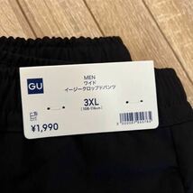 新品タグ付●GU ワイドイージークロップドパンツ 3XL ブラック_画像4