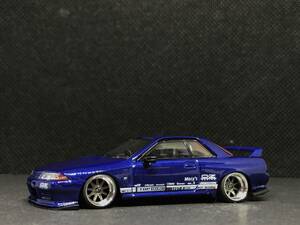 TSMモデル 1/64 Nissan GT-R Top Secret VR32 Metallic Blue RHD 改 深リム MINI GT スカイライン