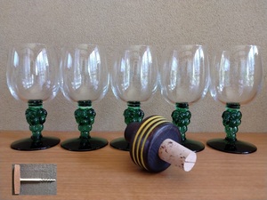 佐々木硝子　ワインセット　グレーパリー　中古品　長期保管品　昭和　送料無料　Sasaki Glass Grapery 