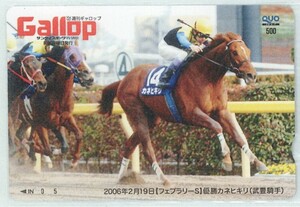 ☆4-027 クオカード500 競馬 週刊ギャロップ【抽選品】 2006/2 フェブラリーS カネヒキリ 写真参照