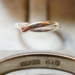 555 10金 シルバー リング 指輪 ヴィンテージ アクセサリー SILVER K10刻印 アンティーク シルバージュエリー 装飾品