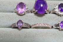 B1015 アメジスト リング 指輪 ヴィンテージ アクセサリー カラーストーン 大量 セット まとめて おまとめ まとめ売り 装飾品 紫水晶_画像4