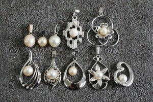 B1050 本真珠 淡水パール ペンダント ネックレス ヴィンテージ アクセサリー SILVER含む 大量 セット まとめて おまとめ まとめ売り