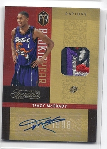 2009-10 Panini Timeless Treasures Tracy McGrady Rookie Year Materials Auto Patch /5