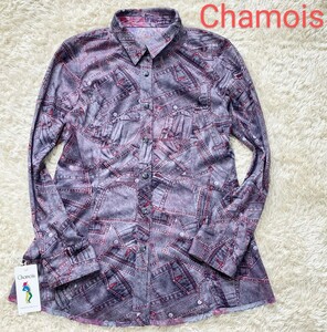 【未使用★リバーシブル】サイズ40 Chamois 長袖転写プリントシャツ/ブラウス◆定価約30,000円☆シャミー (3)