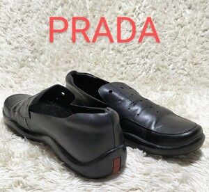 【オールレザー★】サイズ42(27cm程度) PRADA スリッポンシューズ/スニーカー 黒◆プラダ (3)