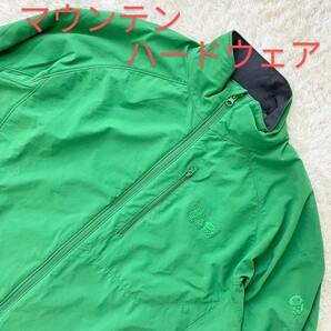 【美品★】Lサイズ Mountain Hardwear ソフトシェルジャケット/緑◆OM6042☆マウンテンハードウェア (2)の画像1