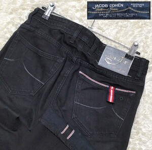 【313本限定モデル★赤耳】W28 JACOB COHEN セルビッチブラックデニムパンツ/黒◆J622ストレッチ☆ヤコブコーエン (3101)