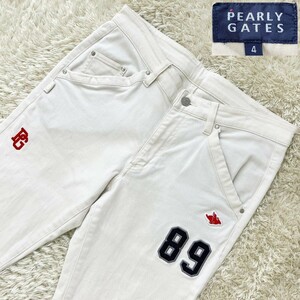 【良品★】サイズ4(M) PEARLY GATES ストレッチパンツ/白◆パーリーゲイツ (3)