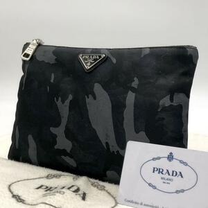 [ beautiful goods ] Prada PRADA camouflage -ju nylon pouch clutch bag second bag 