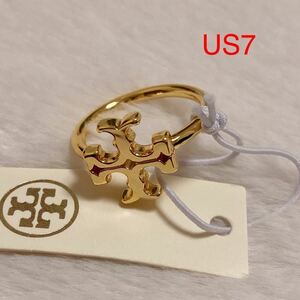 新品　TB037-10 Tory Burch トリーバーチ　定番　ロゴ　リング　指輪 US7 日本サイズ約14号