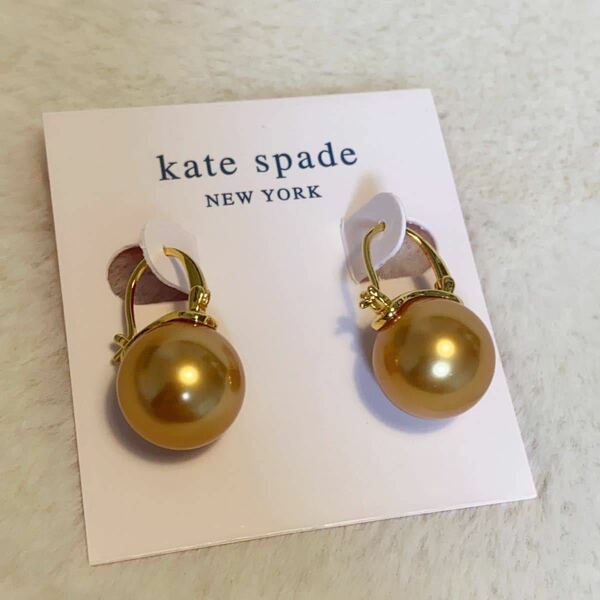 Kate Spade ケイトスペード　大粒パールモチーフ　ピアス　ローズゴールド　