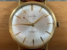 動作品！ENICAR エニカ ULTRASONIC ウルトラソニック 17JEWELS 腕時計 ゴールドカラー 手巻き▼メンズ腕時計 ビンテージ _画像2