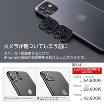 iPhone15Pro/15ProMax カメラ保護フィルム レンズカバー 黒_画像3