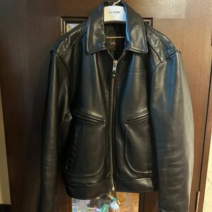 希少サイズ　VANSON シングルライダース レザージャケット 44