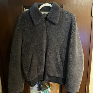 OFF WHITE SHEARLING BOMBER シープボア ロゴ ダブルジップ ボンバージャケット