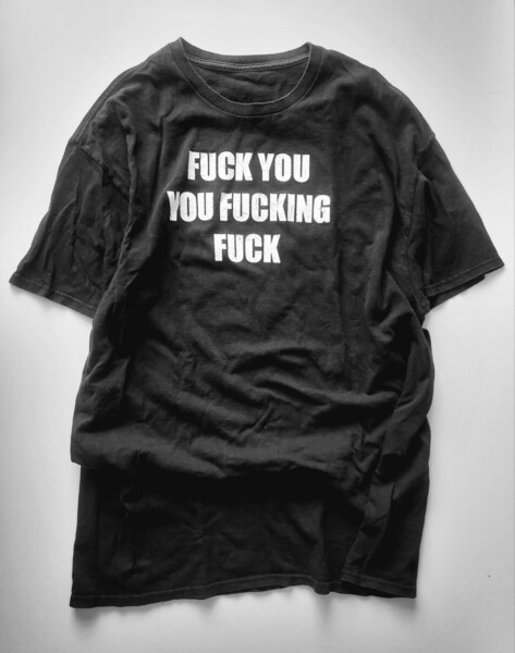 送料無料【vintage】ヴィンテージ　90’s 　FUCK YOU YOU FUCKIN’ FUCK　Tシャツ　古着　デヴィッドリンチ監督　BLUE VELVET　映画