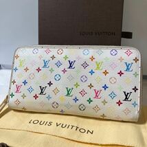 【美品】LOUIS VUITTON ルイヴィトン ジッピーウォレット ラウンドファスナー マルチカラー モノグラム レザー シリアルあり 付属品付き_画像2