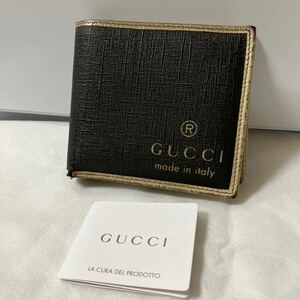 GUCCI グッチ 二つ折り財布 レザー 小銭入れあり シリアルあり 付属品付き