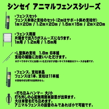 シンセイ アニマルフェンスセット 1m × 20m 支柱とフェンスのセット 防獣フェンス 害獣対策 条件付き 個人配達可能_画像3