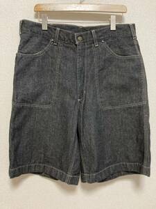 POLO JEANS Ralph Lauren ポロジーンズ デニムショートパンツ 先染めブラックデニム ペインターワークショートパンツ 90's ヴィンテージ 33