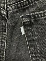 90's Levi's SILVERTAB LOOSEリーバイス シルバータブ ルーズ ワイドショートパンツ ブラックデニム　USA製 36 vintage ボタン裏549_画像9