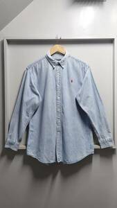 Polo Ralph Lauren one Point po knee button down Denim shirt size 170 long sleeve Ralph Lauren 