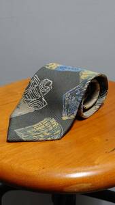 90*s im MIYAKE DESIGN STUDIO ISSEY MIYAKE total pattern necktie silk made in Japan Issey Miyake 