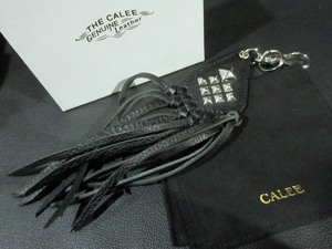 キャリー CALEE ブラックレザー スタッズ STUDS & EMBOSSING ASSORT LEATHER KEY RING G BLACK キーリング キーホルダー
