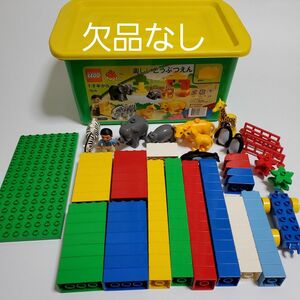 レゴデュプロ　楽しいどうぶつえん　7618　ケース入り　欠品なし　基礎板　フィグ　ライオン　シマウマ　カバ　ぞう　キリン　