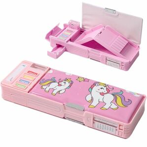 ペンケース 筆箱 小学生　文房具収納 大容量 多機能 ふでばこ 面白い 可愛い 筆入れ　ユニコーン　ピンク