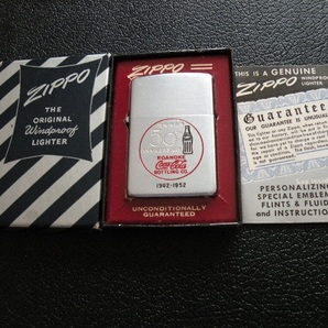 1951-53 ZIPPO COCA-COLA BOTTLING CO・ROANOKE・ロアノーク・コカ・コーラ・ボトラーズ・1902-1952・50周年記念モデル・非売品・未使用の画像1