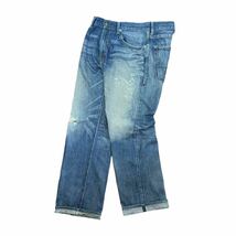 ダメージ加工【限定】EDWIN 13oz Grand Blue Selvage Denim W34 ヴィンテージ エドウィン デニムジーンズ 古着 アメカジ 赤耳 鬼ヒゲ XX_画像3