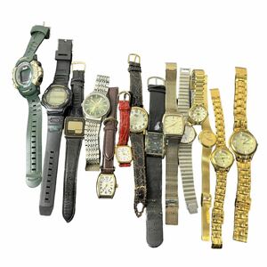 14本セット【ジャンク】腕時計 クオーツ まとめ売り セイコー SEIKO CITIZEN Klaeuse ゴールドカラー 金色 ALBA 中古品 電池切れ