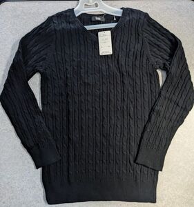 レディース　セーター　Ｌ　黒　長袖　トップス ニット 