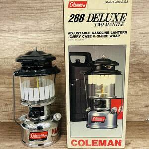 【美品】 Coleman コールマン 288A742J DELUXE デラックス ツーマントル 1991/11 ガソリンランタン 外箱ケース付き USAヴィンテージ 現状品