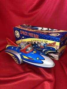 SPACE PATROL tin plate. space ship friction 