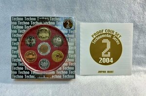 2004年　平成16年　テクノメダルシリーズ・プルーフ貨幣セット　年銘板図柄・申　造幣局　１
