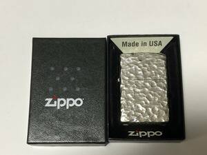  ケース付き ZIPPO ジッポー ハンマートーン　シルバー　 2022年製 オイルライター