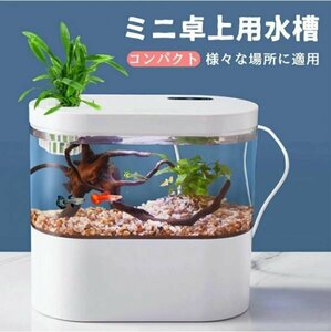 LEDライトフィルターポンプ付き水槽セットアクアリウム コードレス 水族館 オーナメント 自由研究 玄関 LEDランプ 水槽セット 