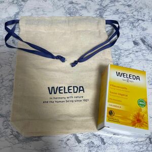 新品未使用 ヴェレダ カレンドラ ベビーソープ 100g 巾着付 WELEDA ソープ 石鹸 オーガニック ギフト プレゼント