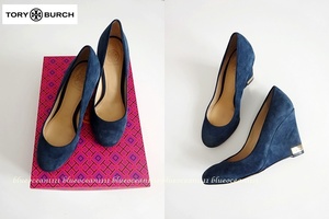  regular price 49,000 jpy all-purpose navy [Tory Burch Tory Burch ] Wedge pumps ASTORIA LANCASTER Size5 (22cm) skirt pants dress blouse 