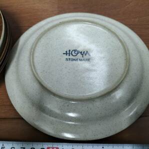 コレクション 昭和 レトロ アンティーク 料理皿 中皿 陶器 ＨＯＹＡ STONE WARE 4枚 まとめての画像3