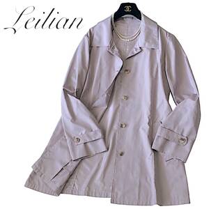 D15◆美品 レリアン Leilian プラスハウス 大きいサイズ 17+ 2XL 3L前後 薄手 軽量 ゆったり スプリング コート ジャケット 春の羽織りに♪