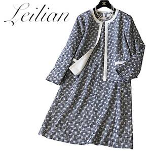 A20◆新品同様 レリアン Leilian プラスハウス 大きいサイズ 13+ XL前後 ジャケット ゆったり ワンピース 身幅52cm 2点 セット セレモニーの画像1